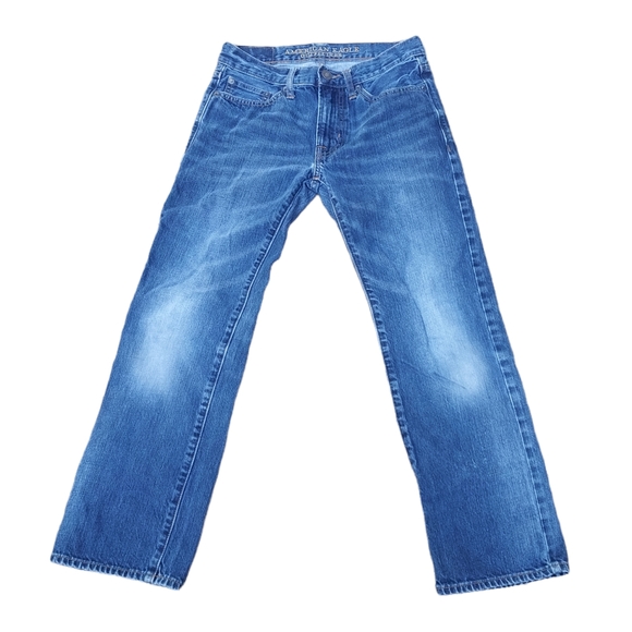 American Eagle Outfitters Jeans 26/28 Med Blue Denim Pants Whiskered. (0… - Picture 1 of 2